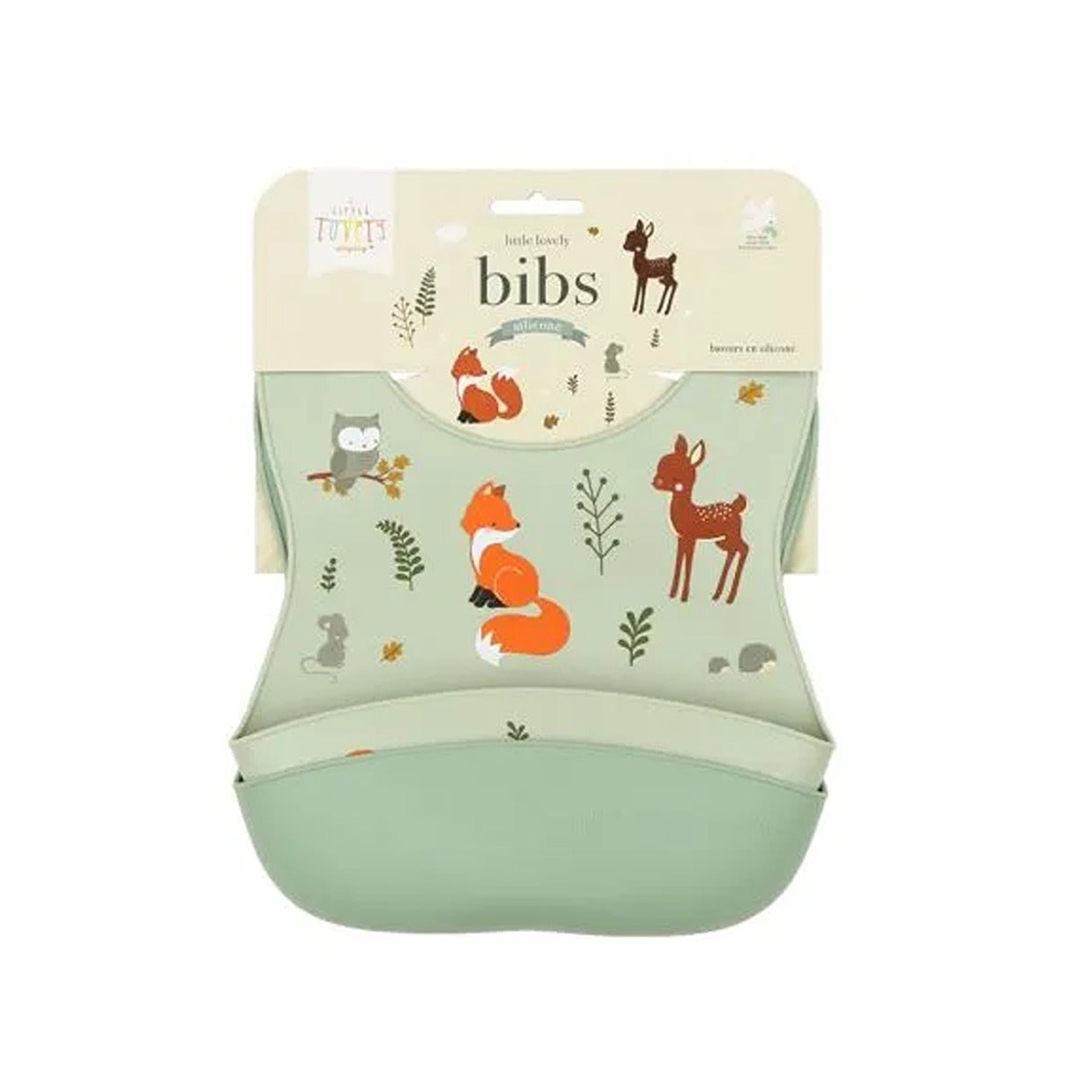 A Little Lovely Company Silicone Bib Set of 2 Forest Friends