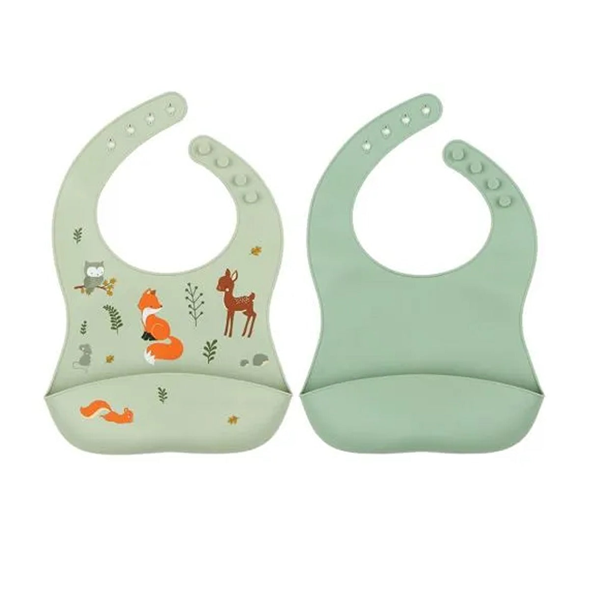 A Little Lovely Company Silicone Bib Set of 2 Forest Friends