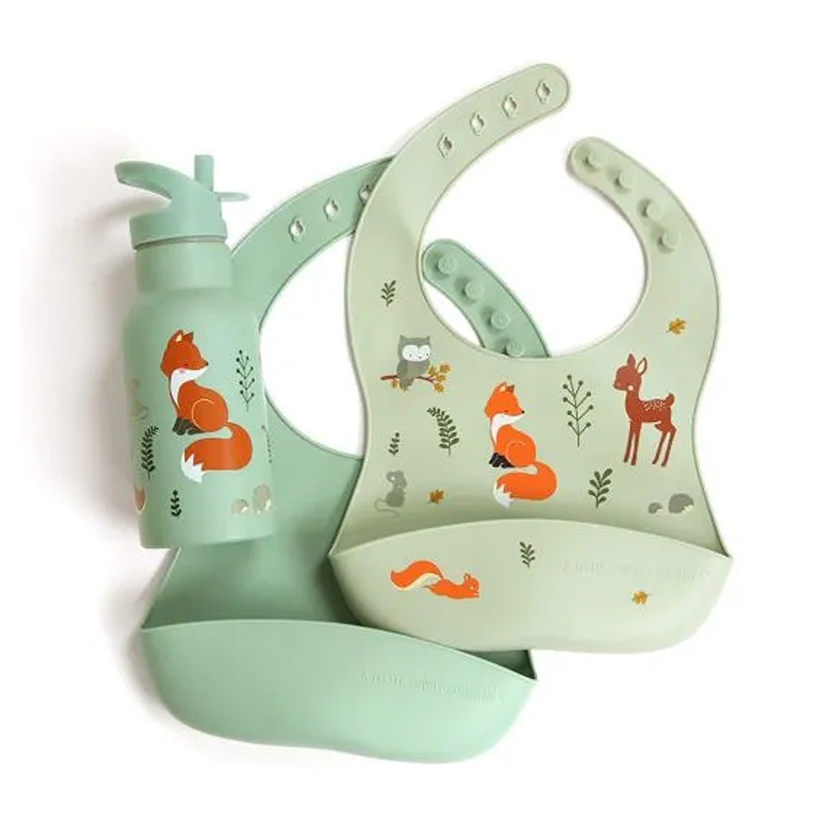 A Little Lovely Company Silicone Bib Set of 2 Forest Friends