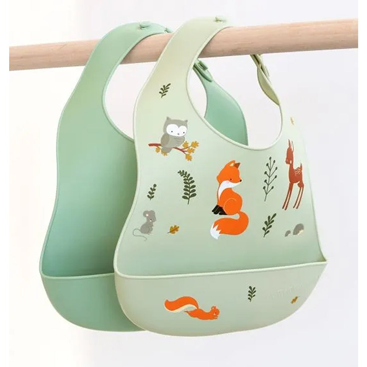A Little Lovely Company Silicone Bib Set of 2 Forest Friends