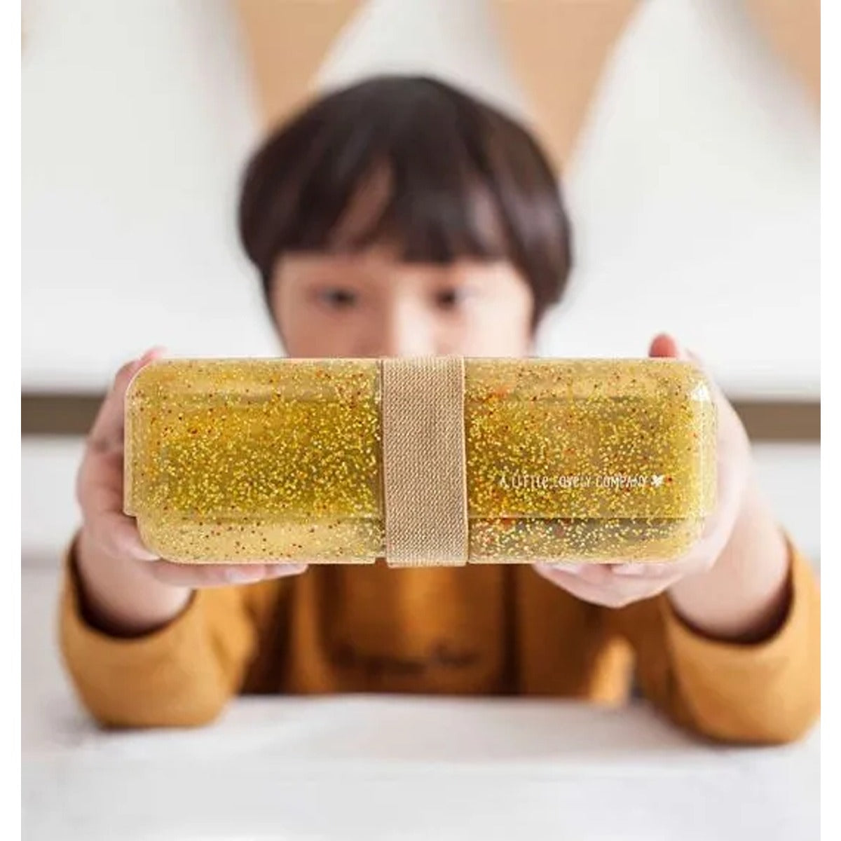 A Little Lovely Company Glitter Lunch Box Gold