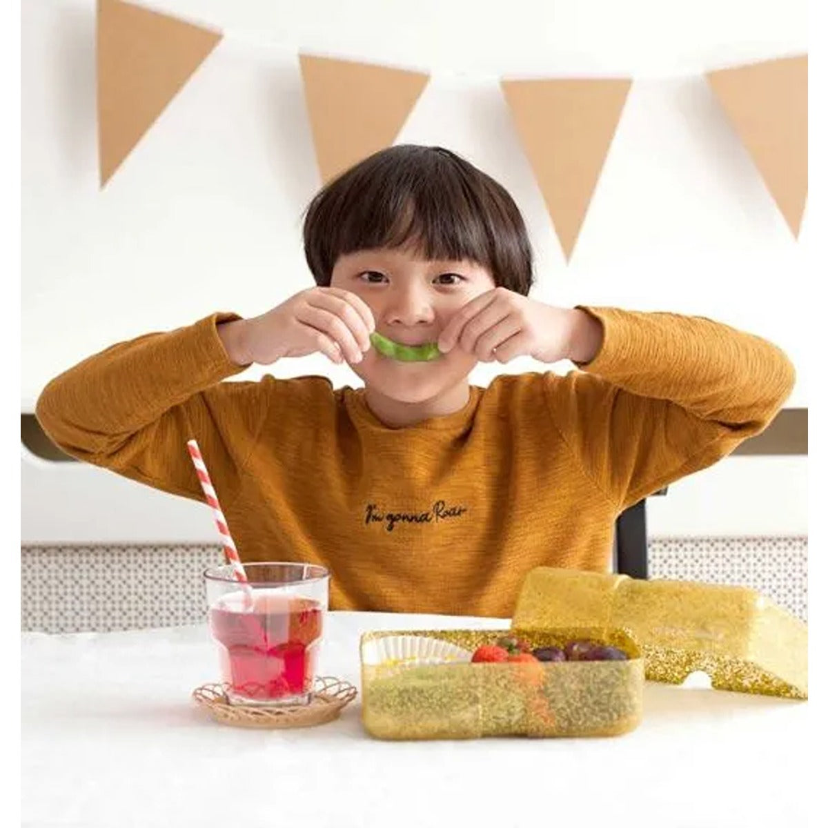 A Little Lovely Company Glitter Lunch Box Gold