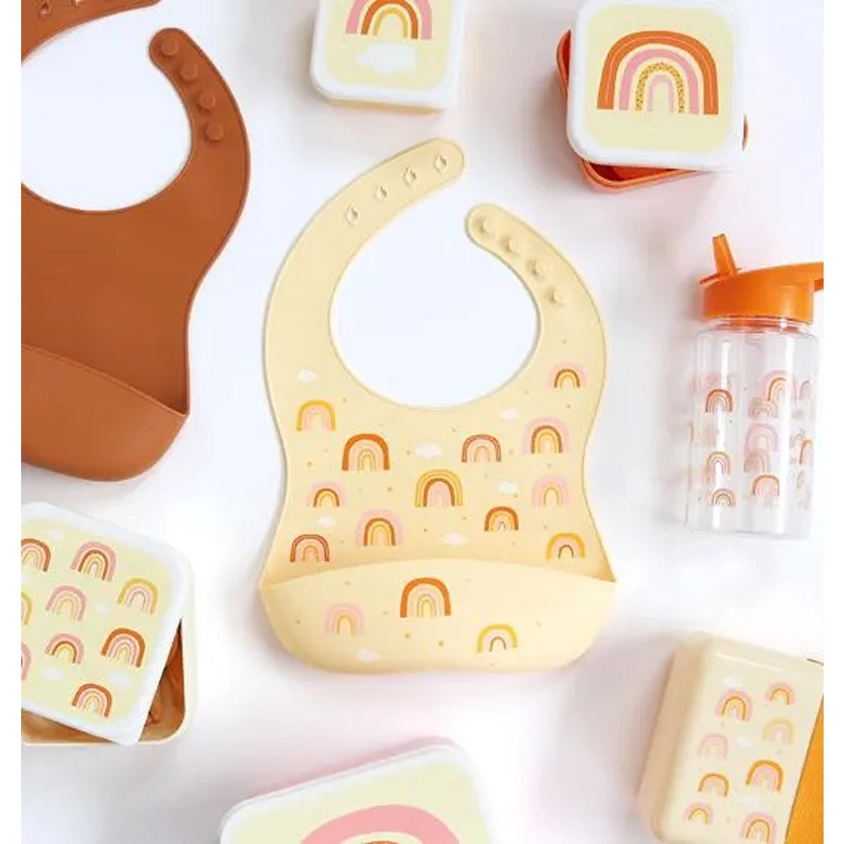 A Little Lovely Company Silicone Bib Set of 2 Rainbows