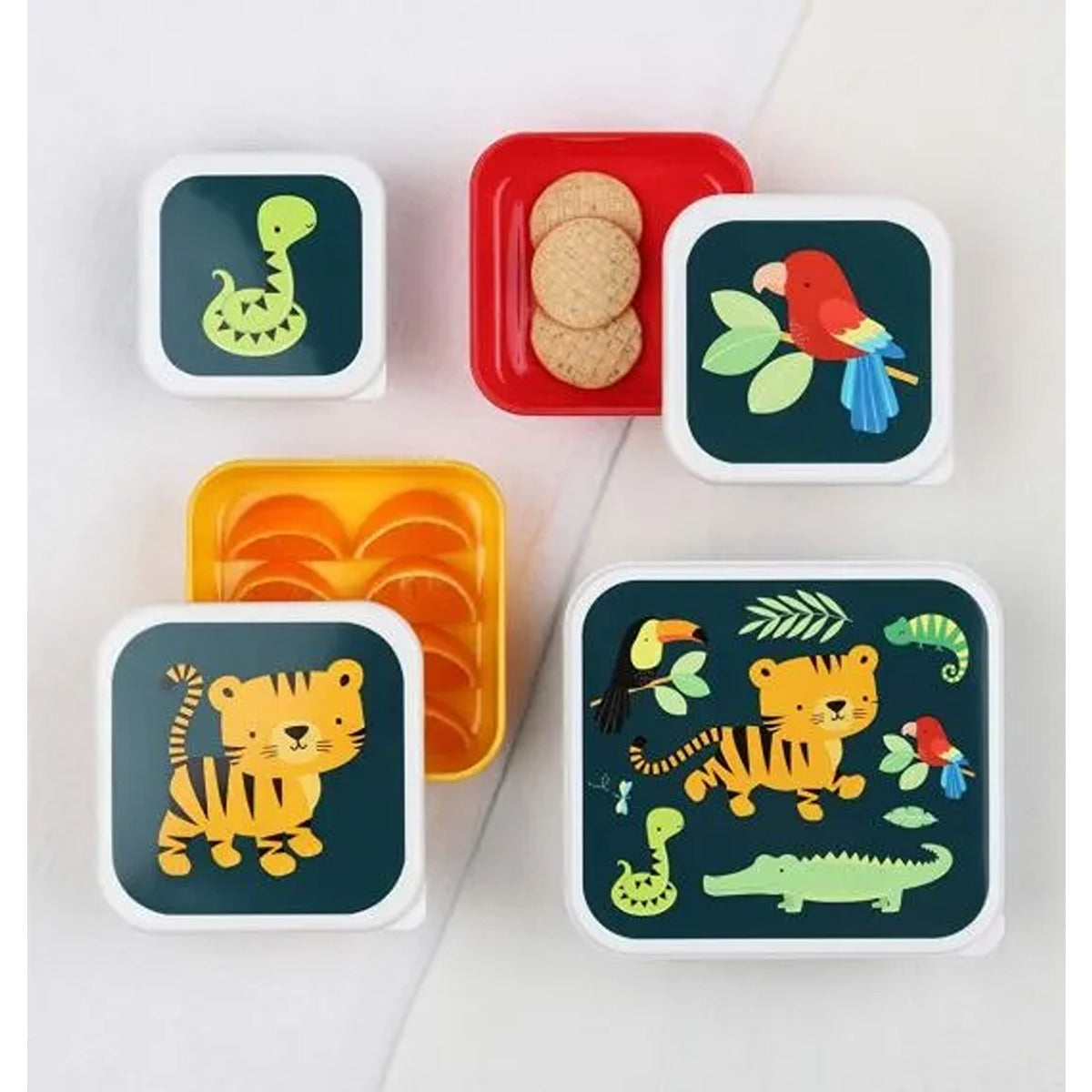 A Little Lovely Company Lunch and Snack Box Set Jungle Tiger