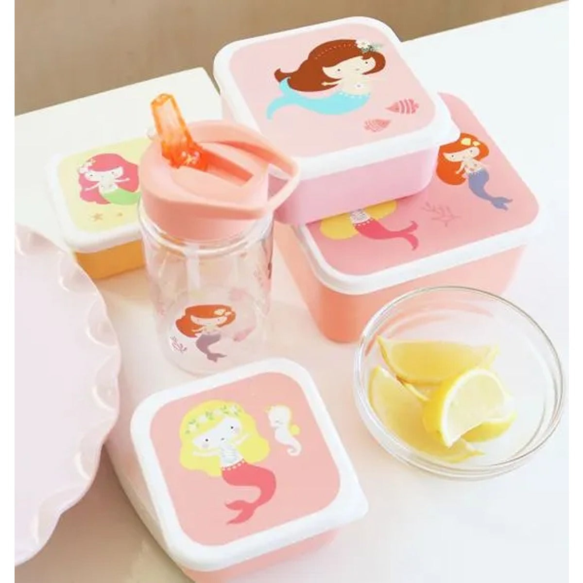 A Little Lovely Company Lunch & snack box set: Mermaids