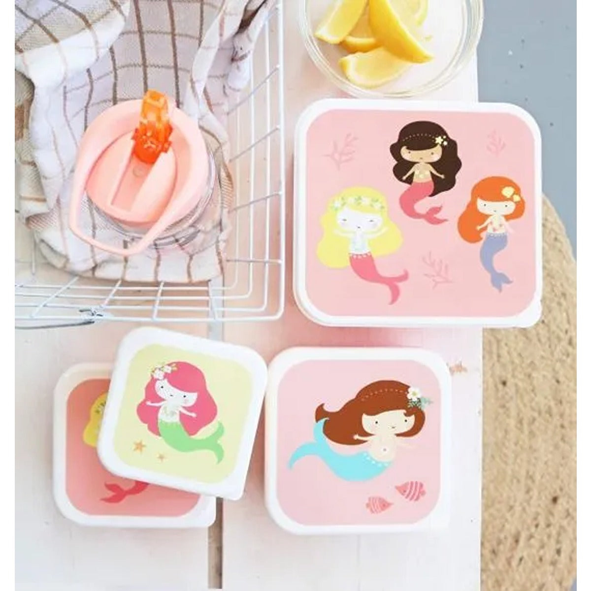 A Little Lovely Company Lunch & snack box set: Mermaids