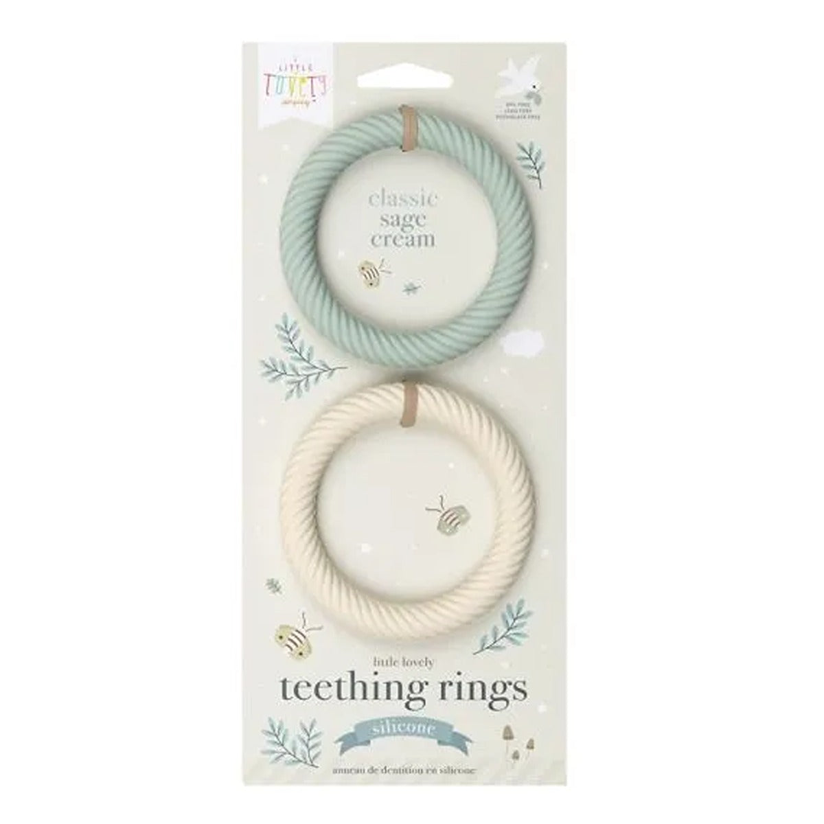A Little Lovely Company Silicone Teether Classic Sage Cream