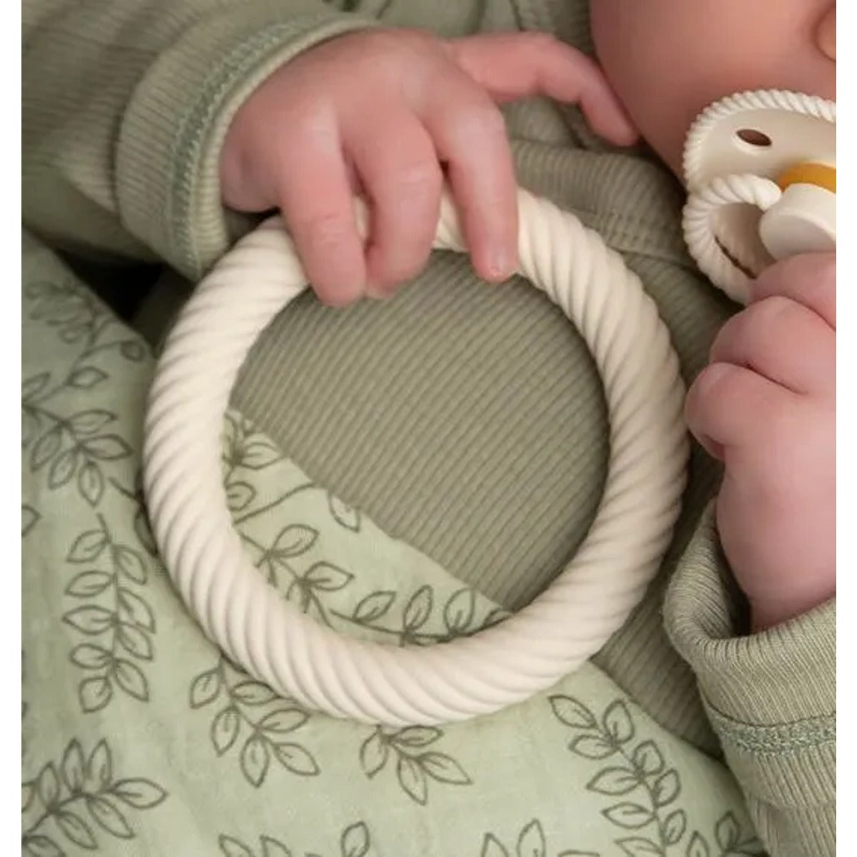 A Little Lovely Company Silicone Teether Classic Sage Cream