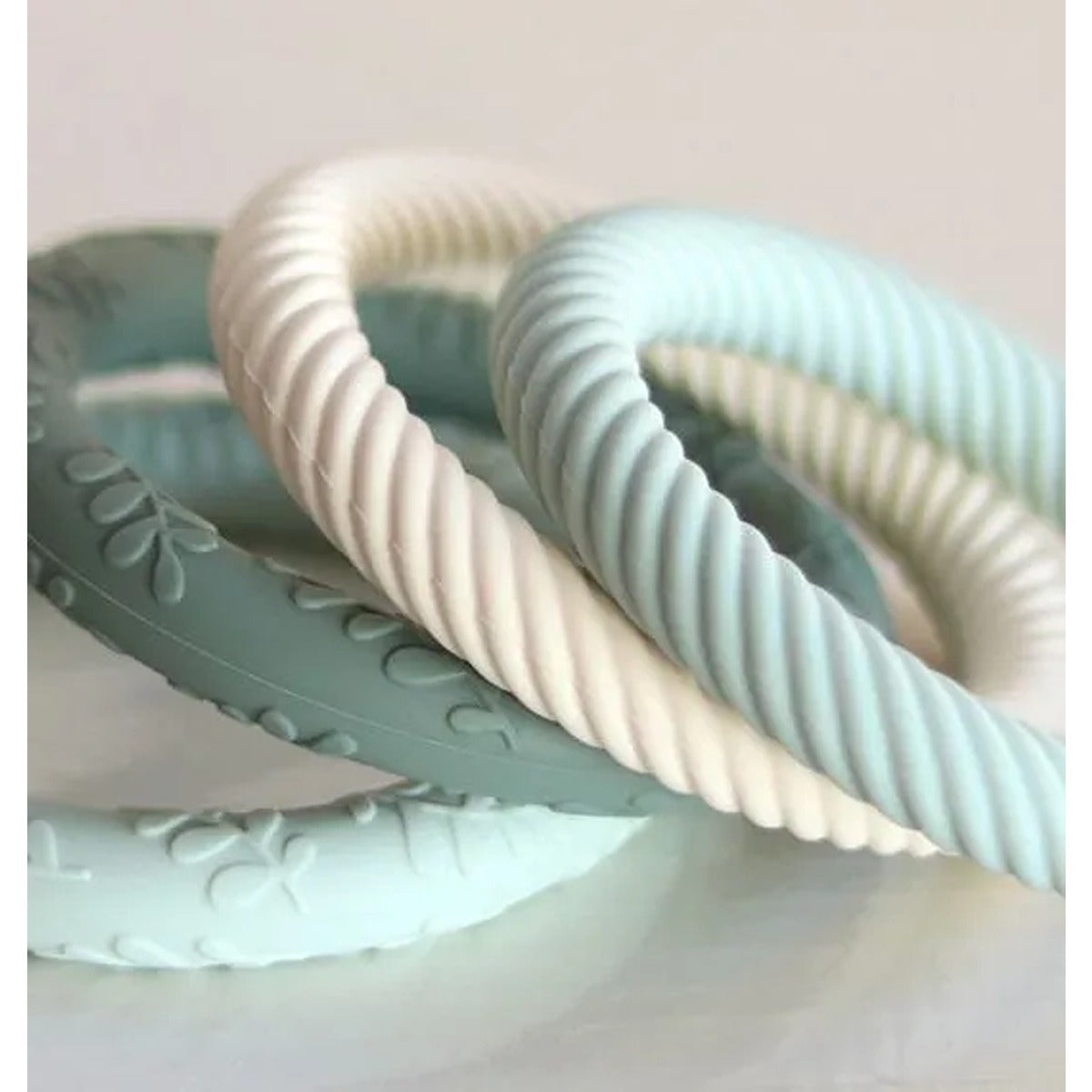 A Little Lovely Company Silicone Teether Classic Sage Cream