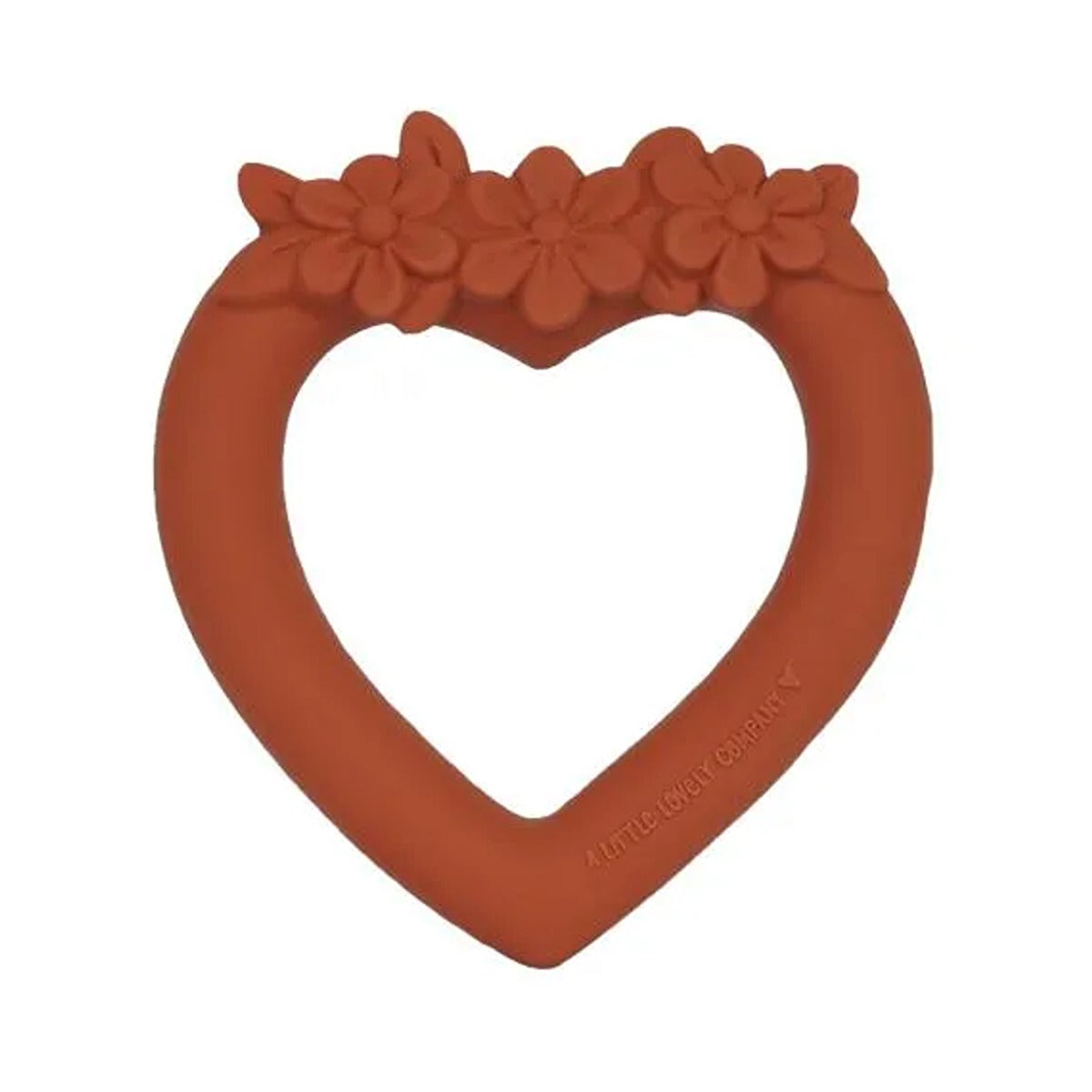 A Little Lovely Company Teething Ring Sweet Heart Terracotta