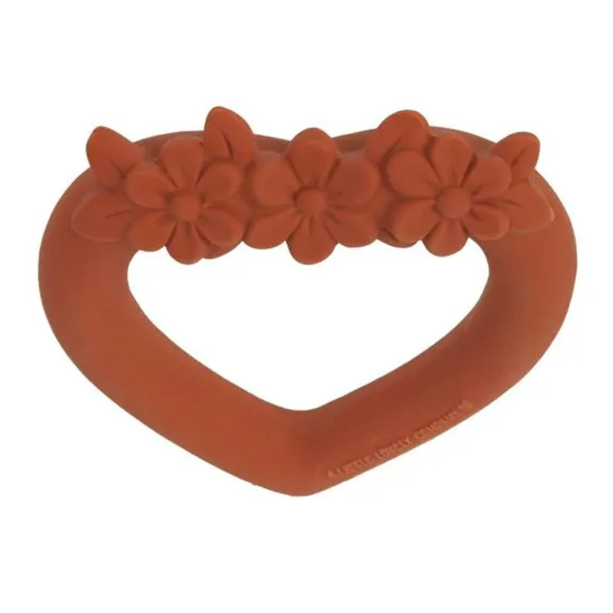A Little Lovely Company Teething Ring Sweet Heart Terracotta