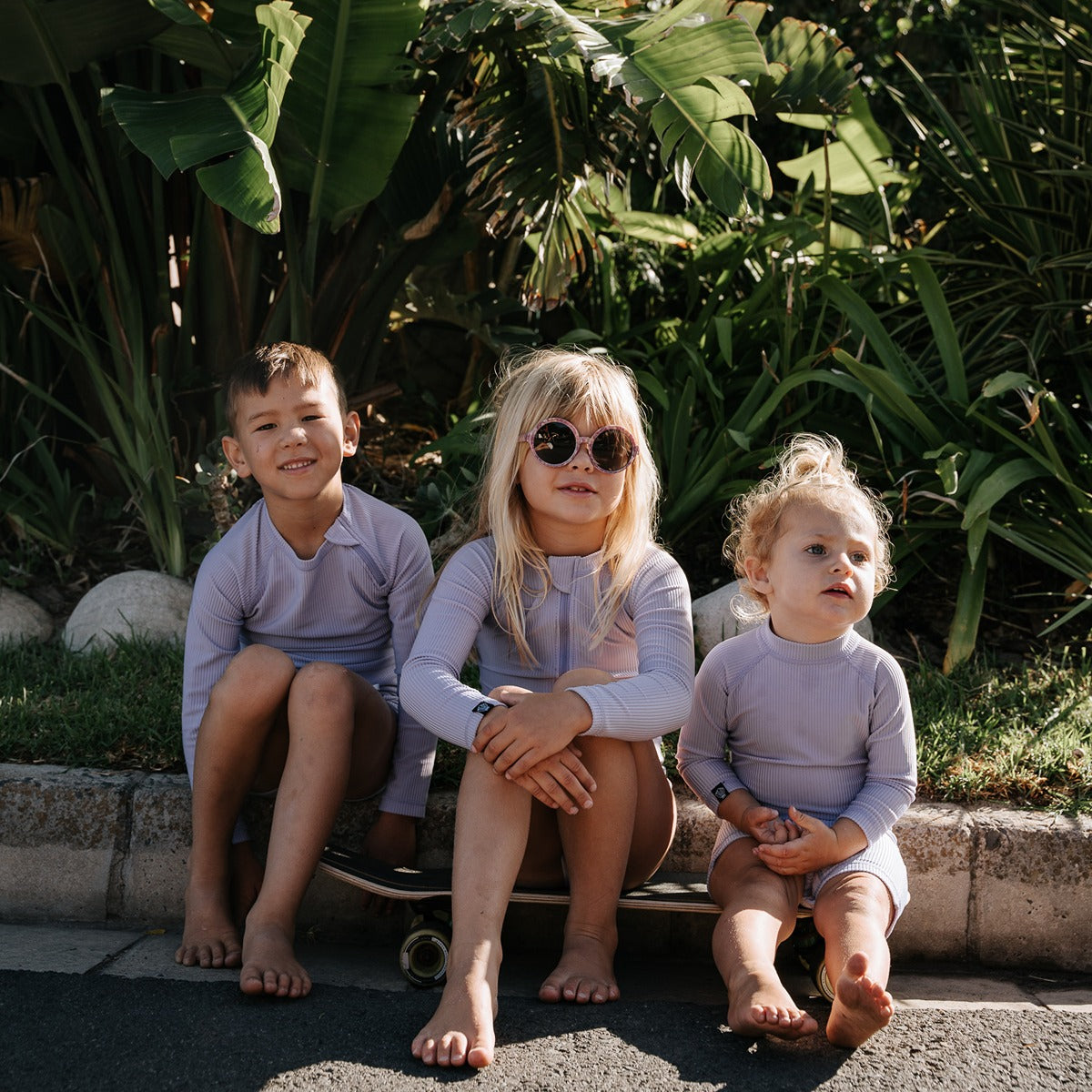 Beach&Bandits Lavender Ribbed Baby Swimsuit - XS