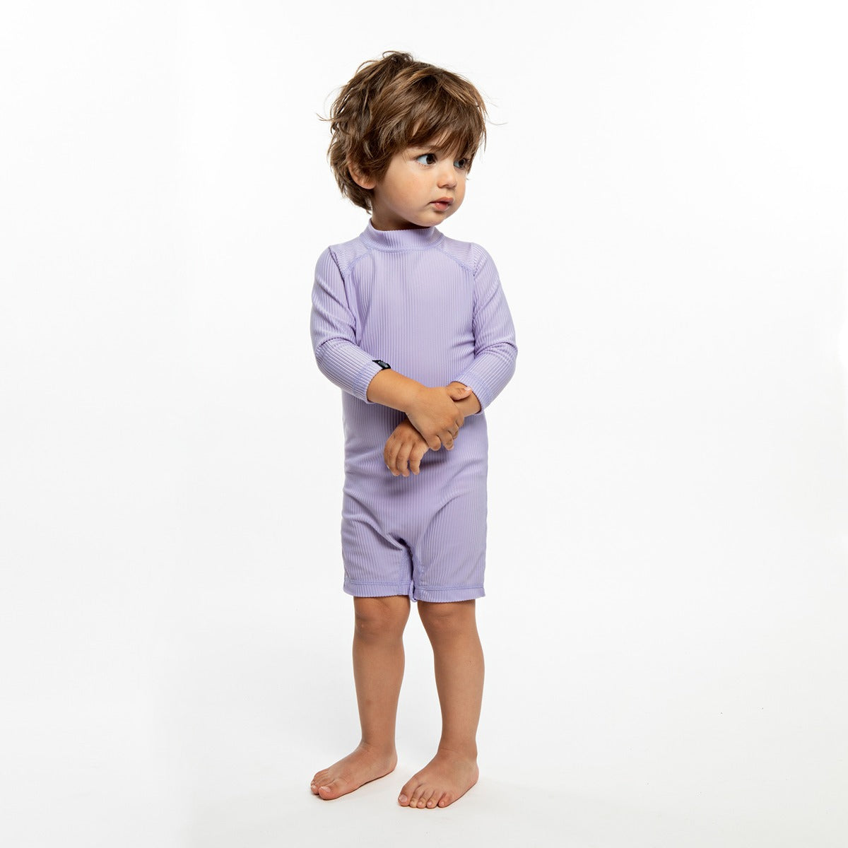 Beach&Bandits Lavender Ribbed Baby Swimsuit - XXS
