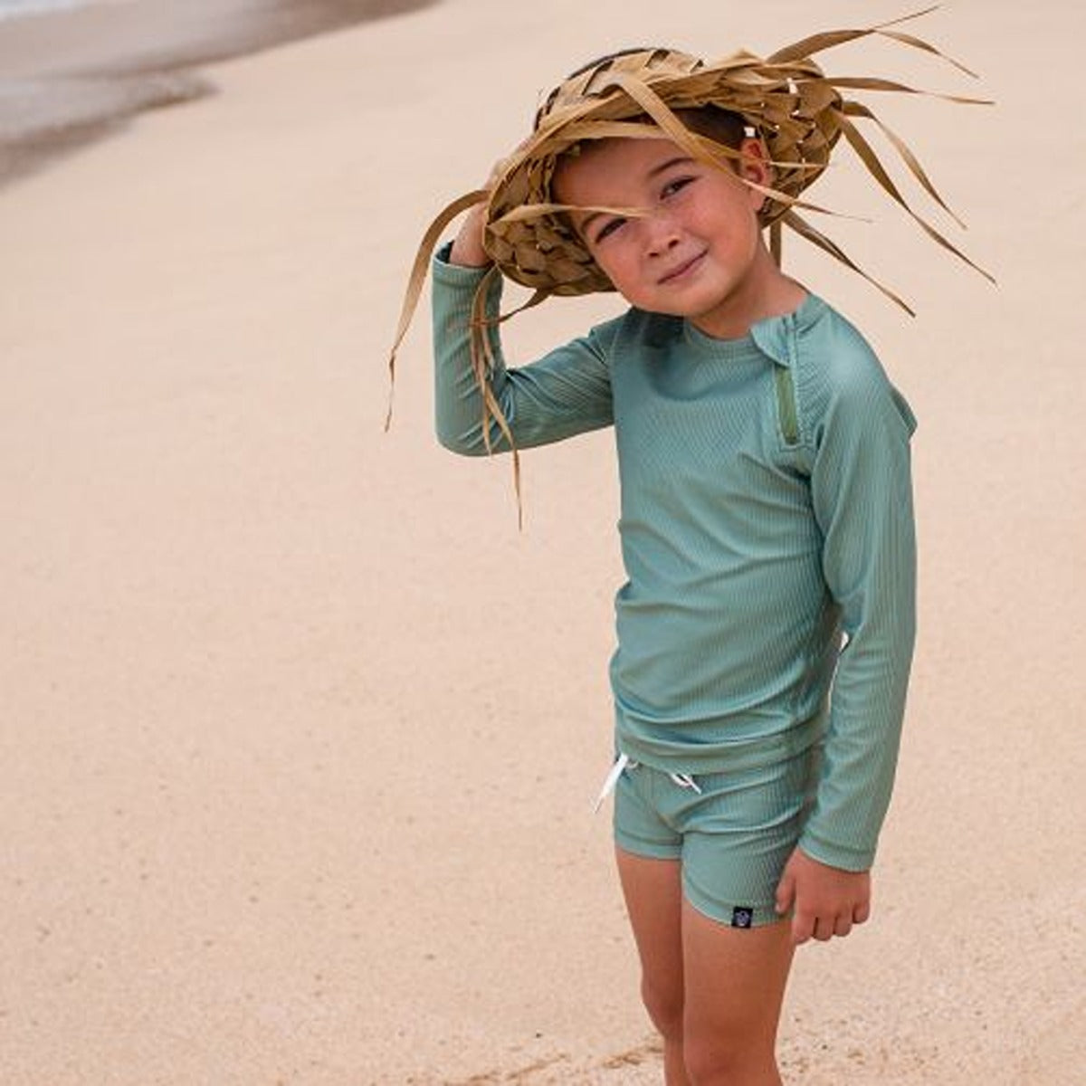 Beach&Bandits Basil Ribbed Long Sleeve Tee XL 128/134