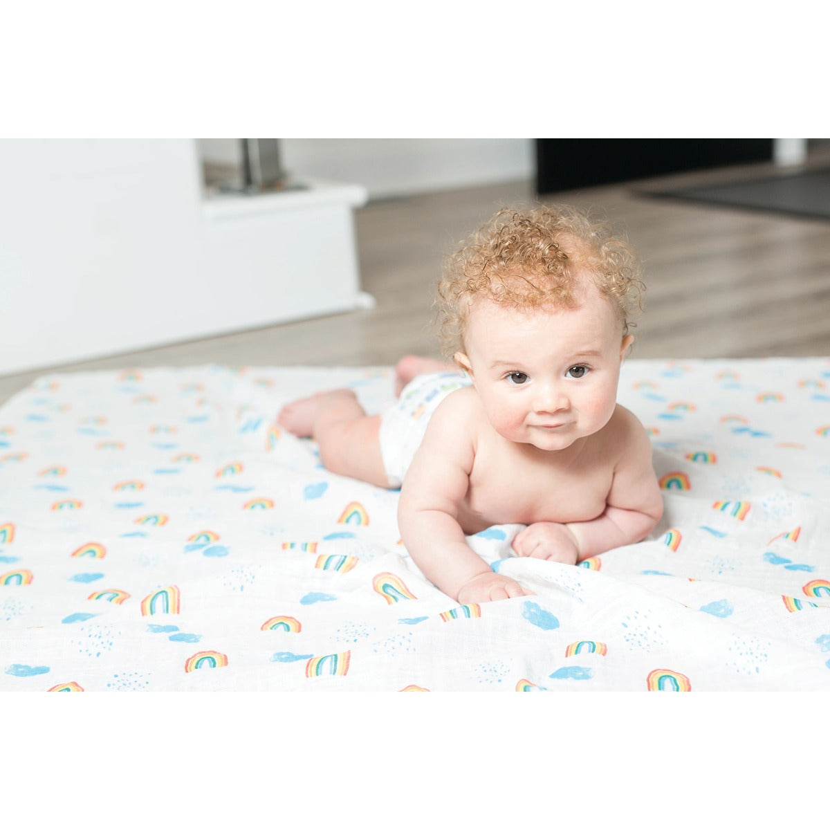 Lulujo 3-Pack Bamboo Muslin Swaddle Blankets - High in the Sky