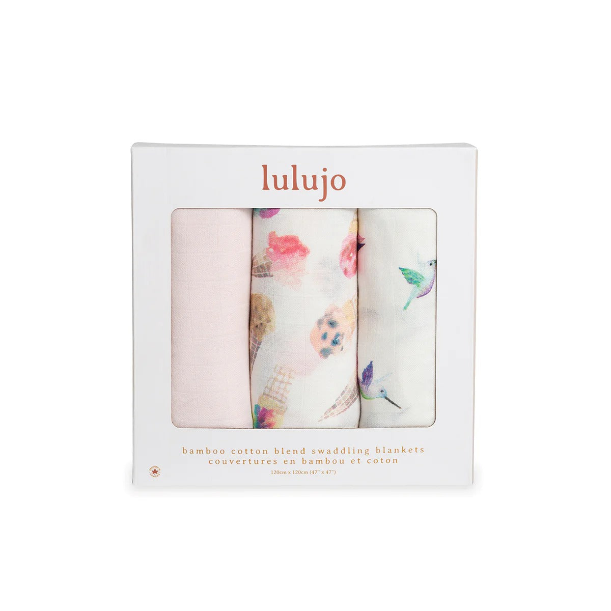 Lulujo 3-Pack Bamboo Muslin Swaddle Blankets - Pretty Pink