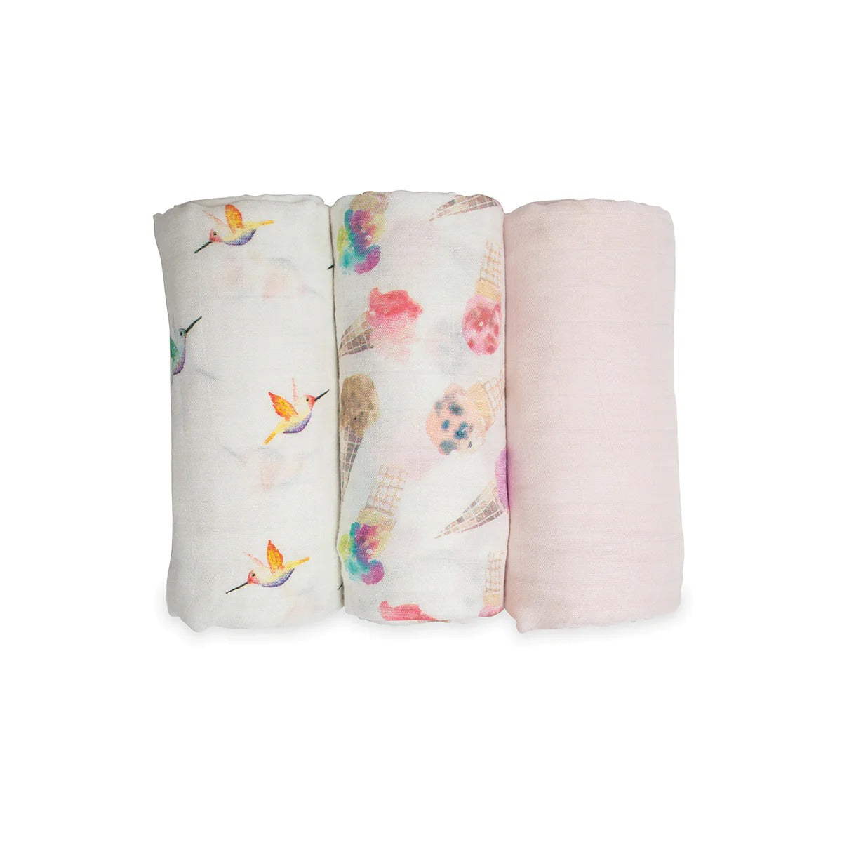 Lulujo 3-Pack Bamboo Muslin Swaddle Blankets - Pretty Pink