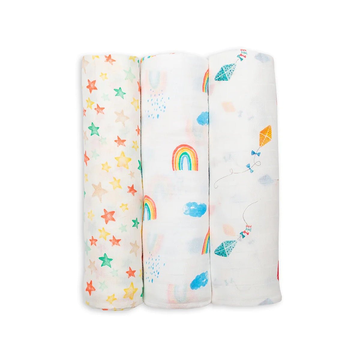 Lulujo 3-Pack Bamboo Muslin Swaddle Blankets - All Natural