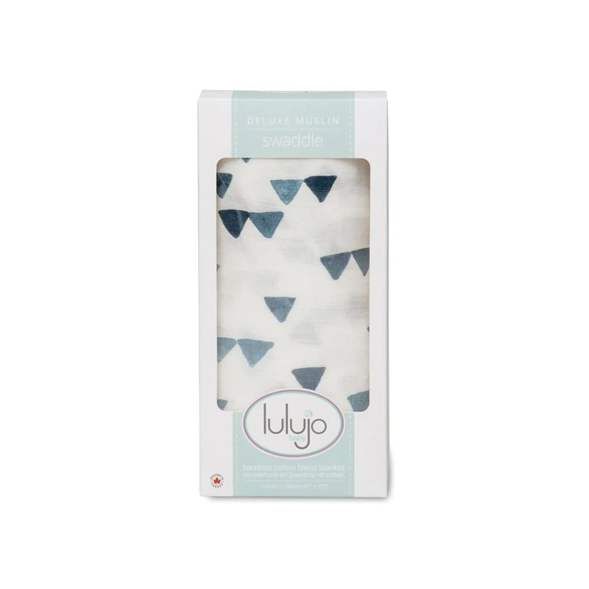 Lulujo Bamboo Swaddle - Navy Triangles