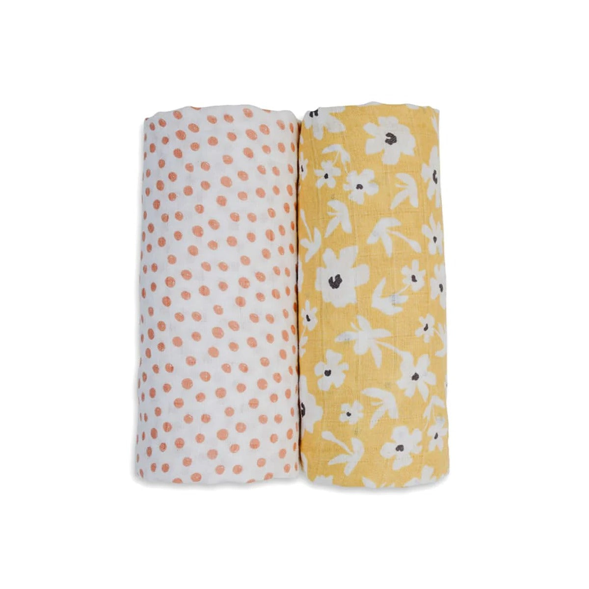 Lulujo 2-pack Cotton Swaddles - Wildflowers & Dots