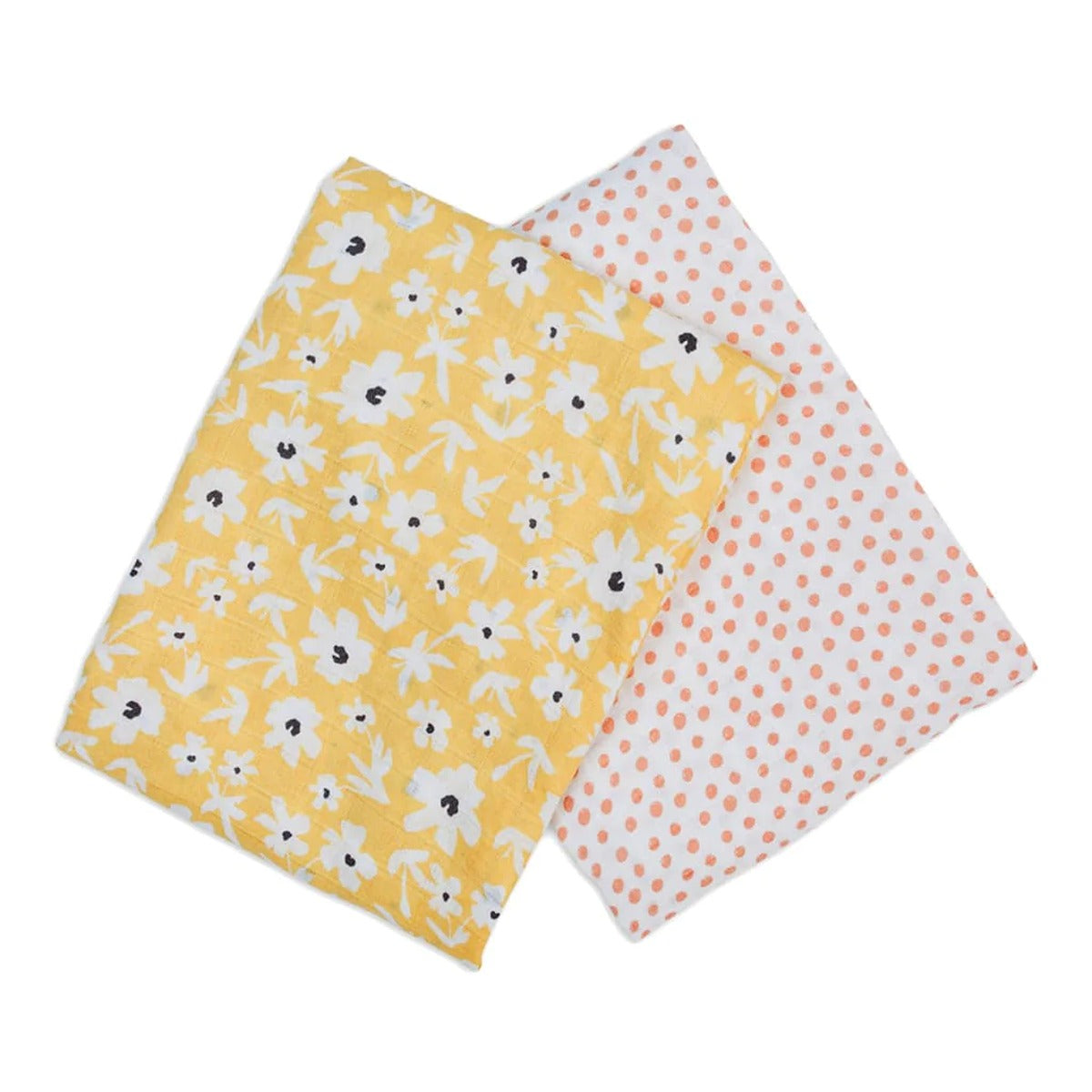 Lulujo 2-pack Cotton Swaddles - Wildflowers & Dots
