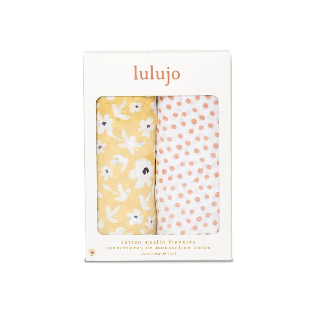 Lulujo 2-pack Cotton Swaddles - Wildflowers & Dots