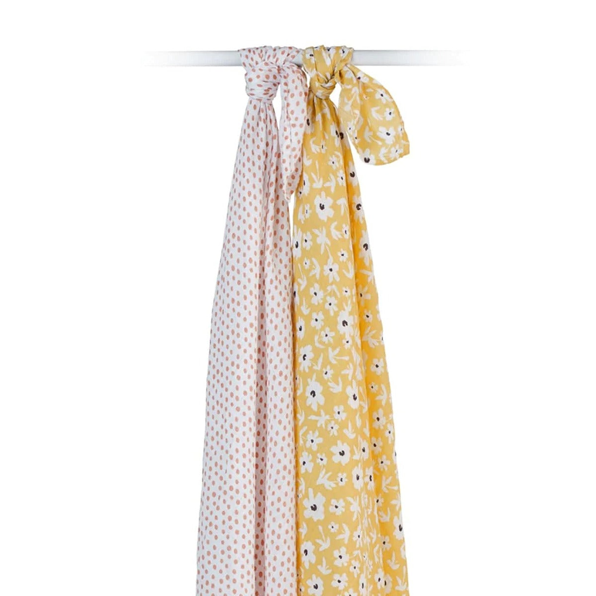 Lulujo 2-pack Cotton Swaddles - Wildflowers & Dots
