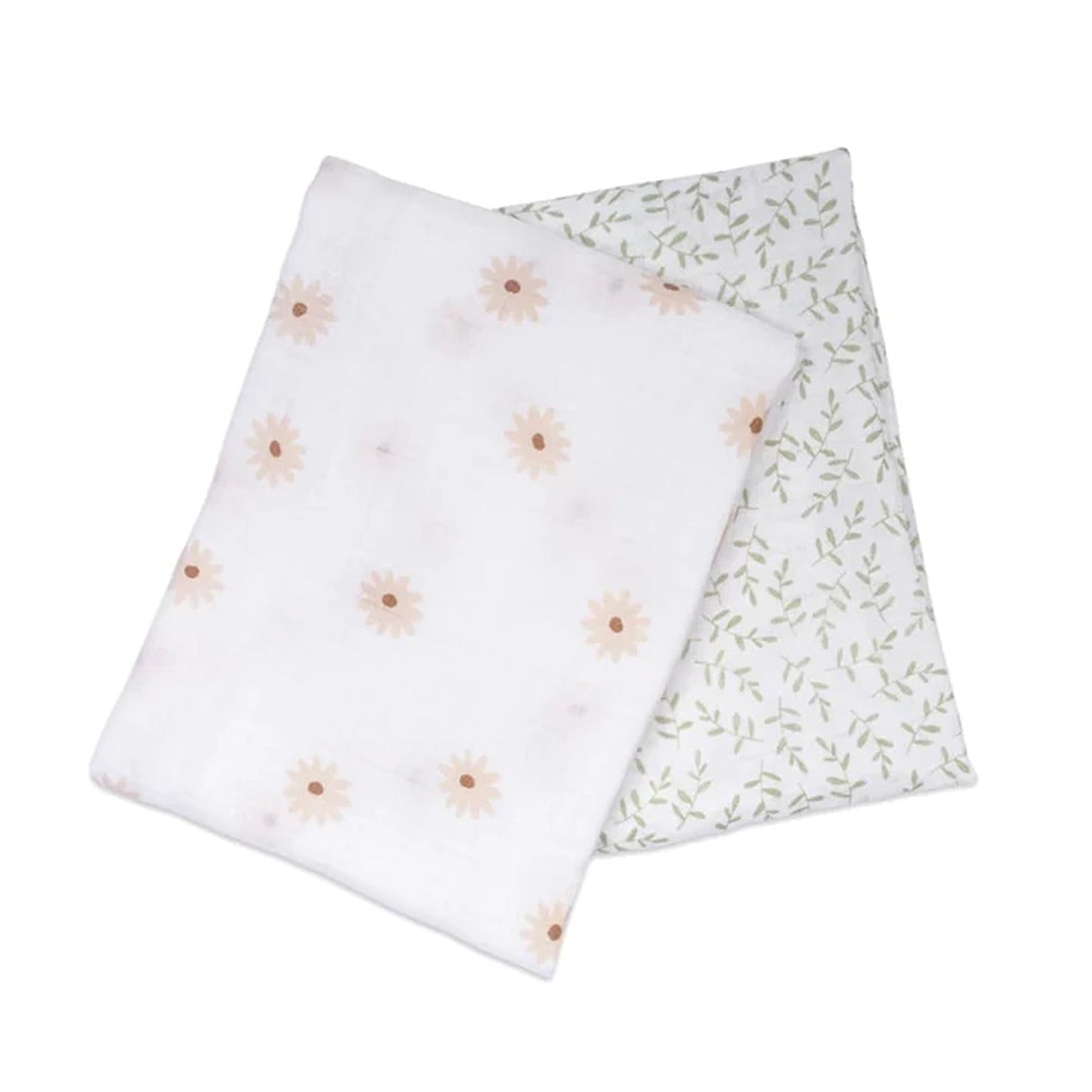 Lulujo 2-pack Cotton Swaddles - Daisy / Greenery
