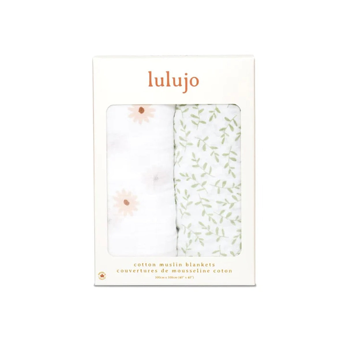 Lulujo 2-pack Cotton Swaddles - Daisy / Greenery