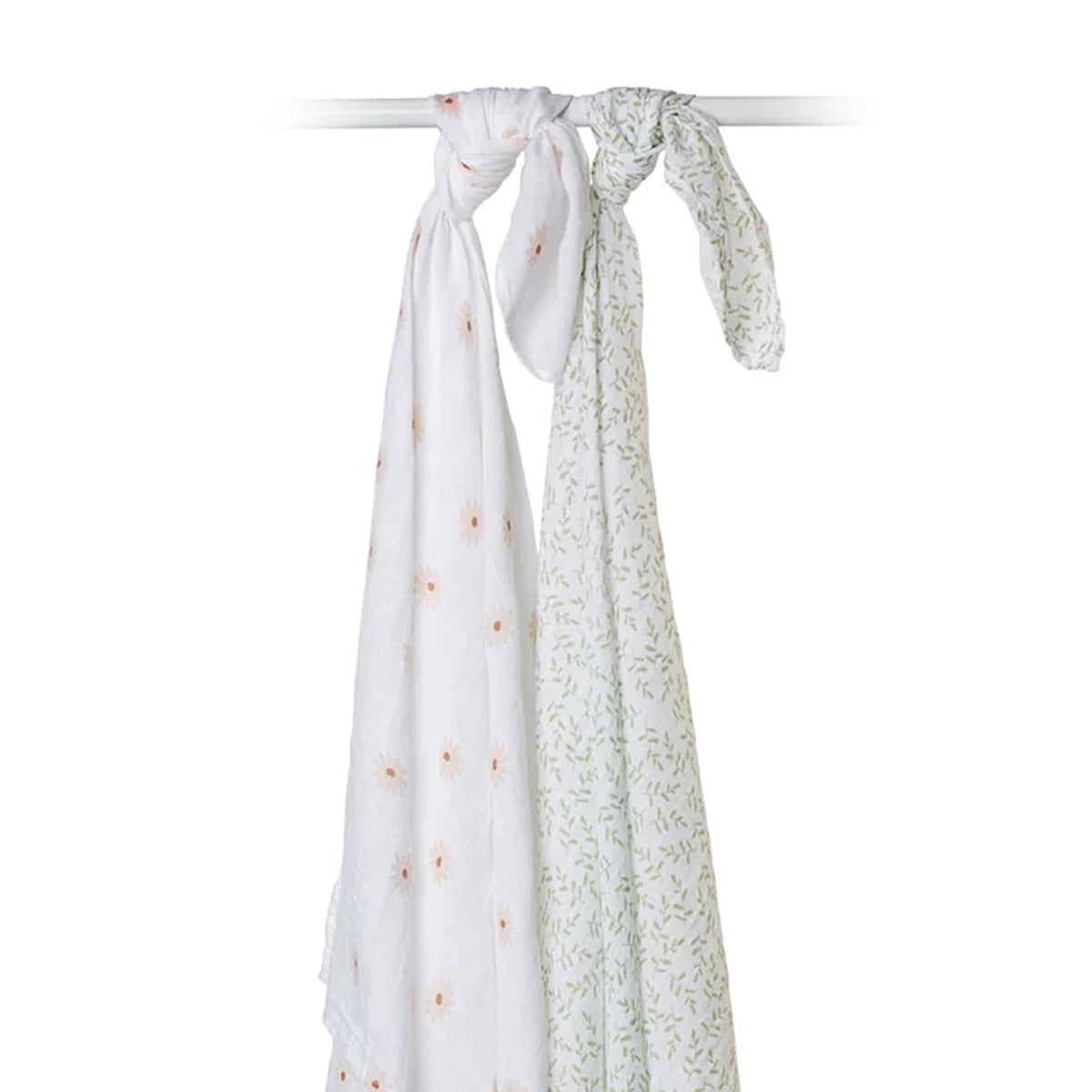 Lulujo 2-pack Cotton Swaddles - Daisy / Greenery