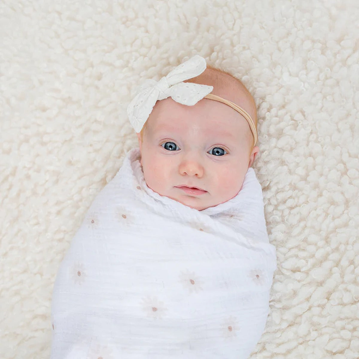 Lulujo 2-pack Cotton Swaddles - Daisy / Greenery