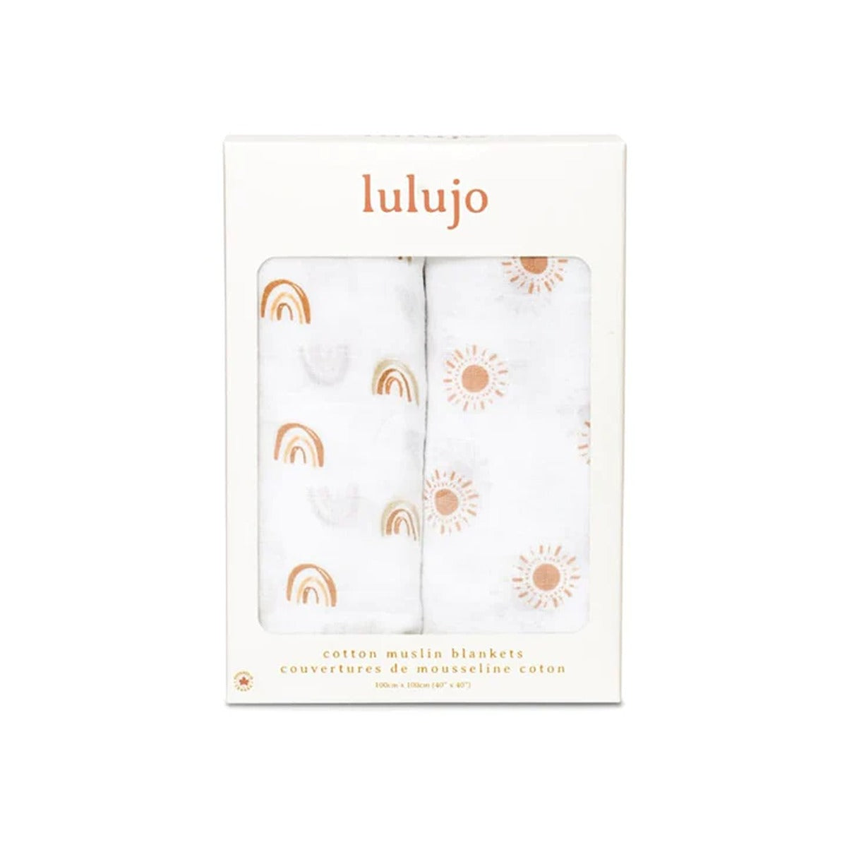 Lulujo 2-pack Cotton Swaddles - Rainbow / Suns