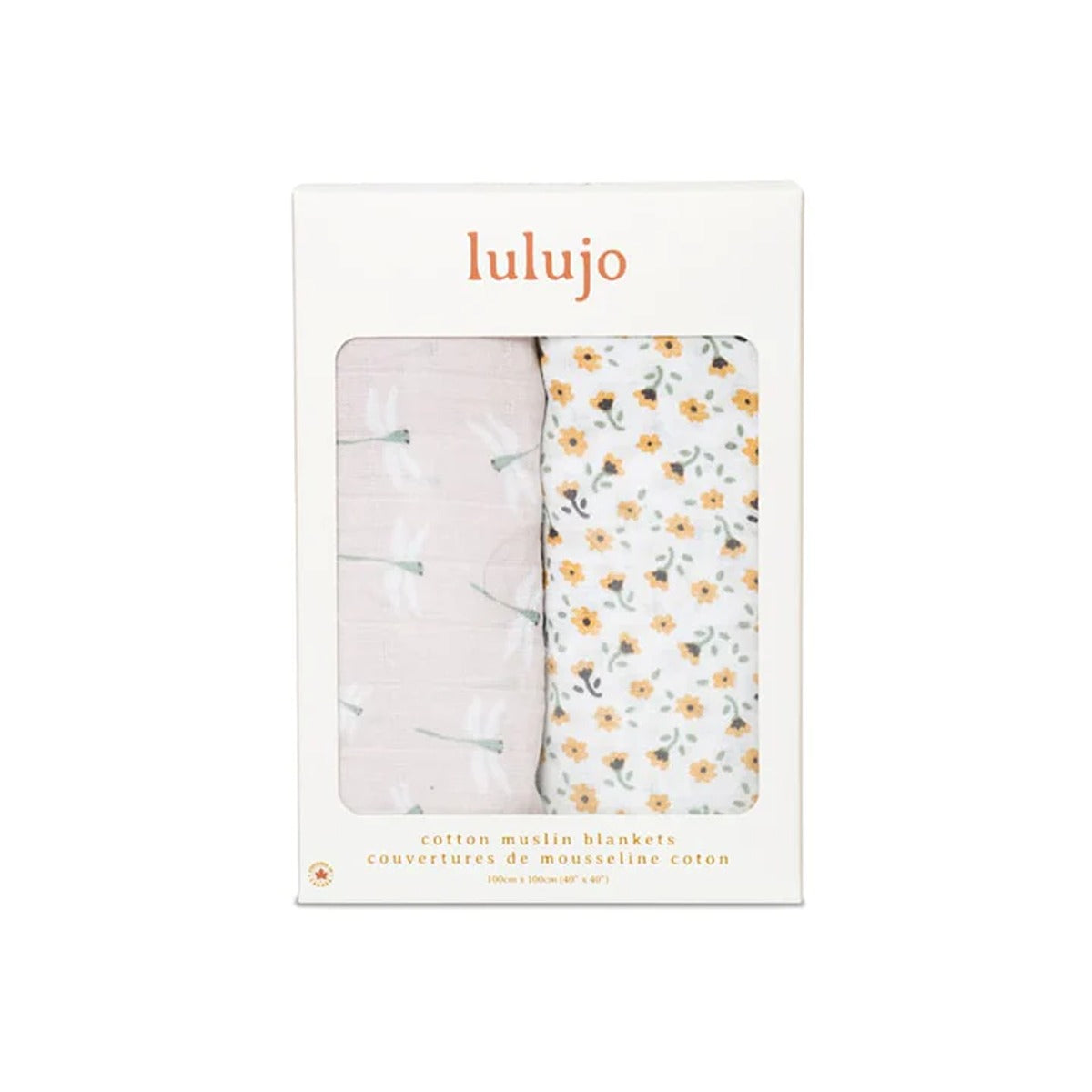 Lulujo 2-pack Cotton Swaddles - Vintage Floral / Dragonfly