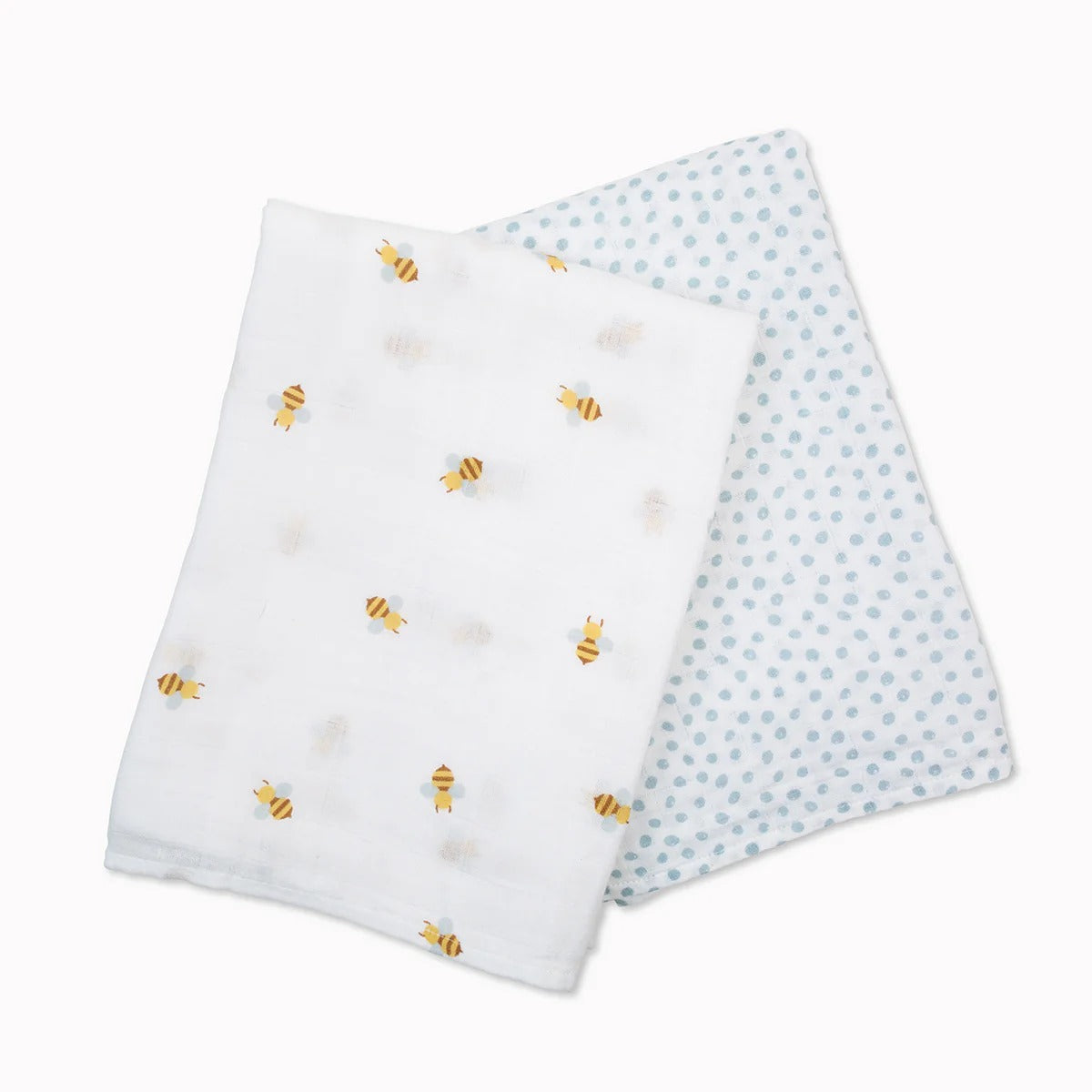 Lulujo 2-pack Cotton Swaddles - Bees & Dots