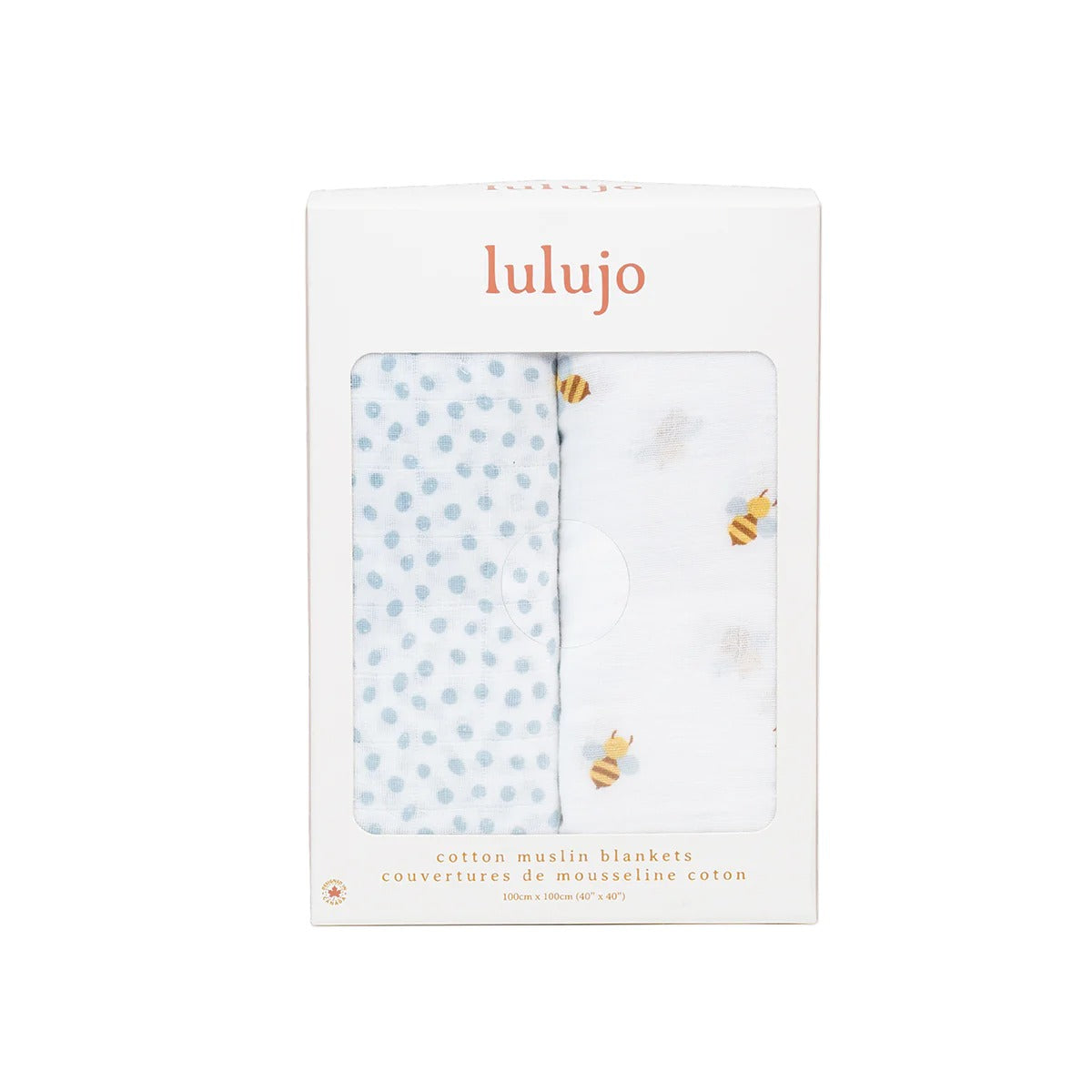 Lulujo 2-pack Cotton Swaddles - Bees & Dots