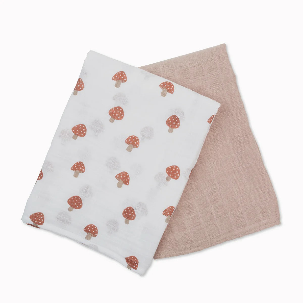 Lulujo 2-pack Cotton Swaddles - Mushroom & Sand