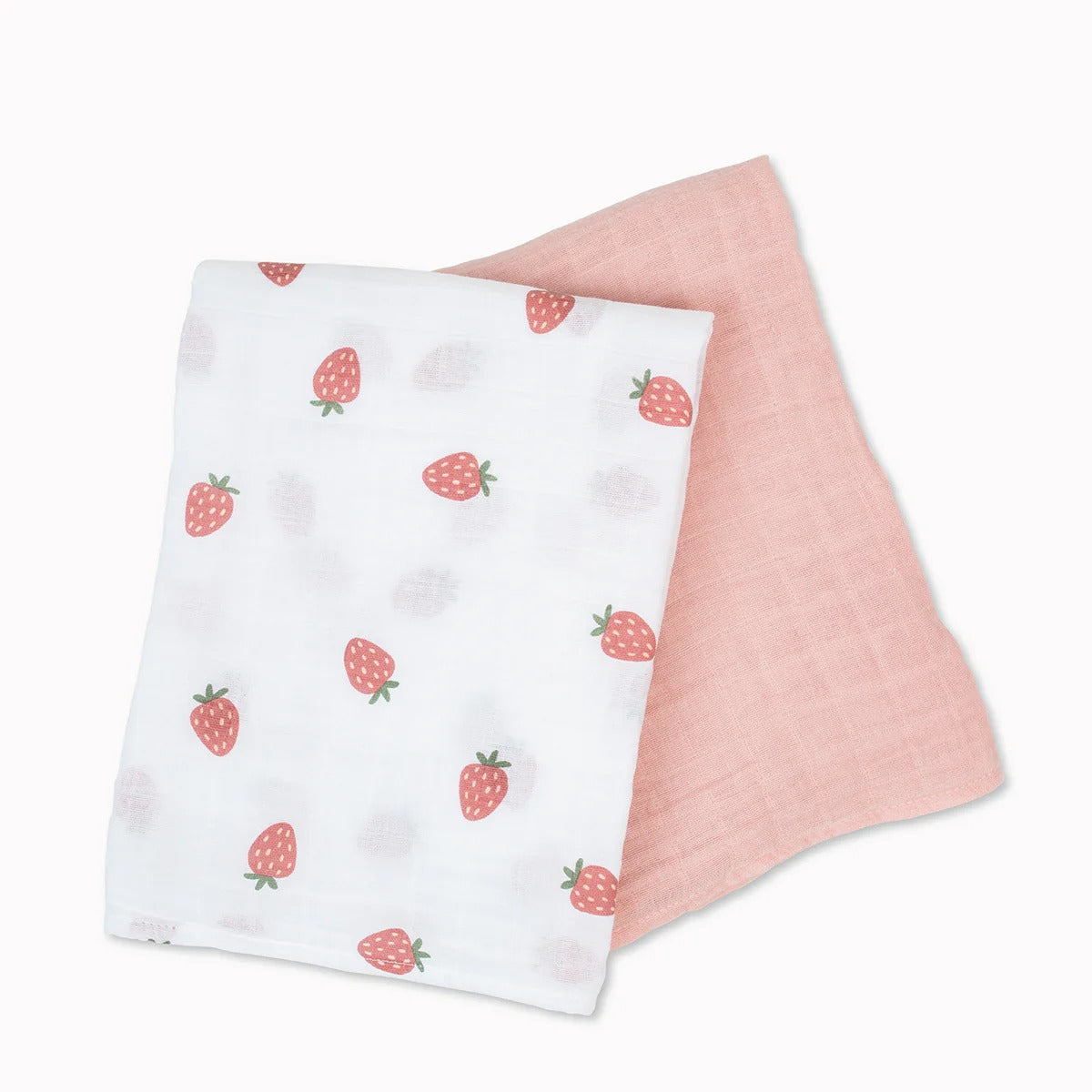 Lulujo 2-pack Cotton Swaddles - Strawberry & Ballet Slipper