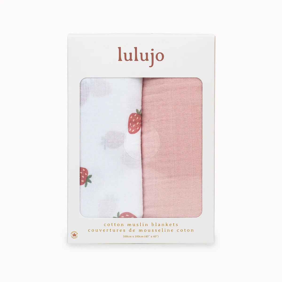 Lulujo 2-pack Cotton Swaddles - Strawberry & Ballet Slipper