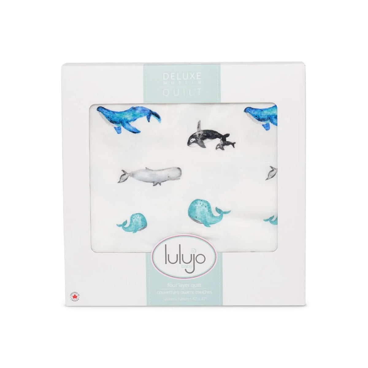 Lulujo Bamboo Crib Quilt - Whales