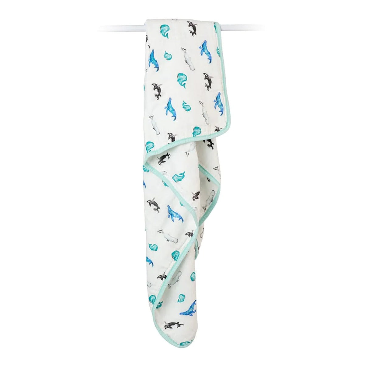 Lulujo Bamboo Crib Quilt - Whales