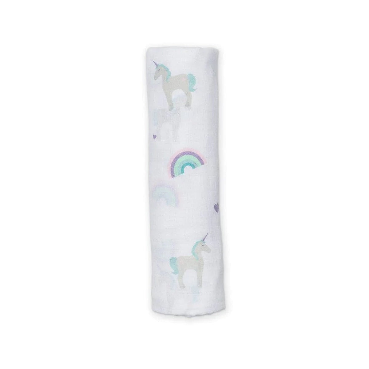 Lulujo Muslin Swaddle - Rainbows & Unicorns