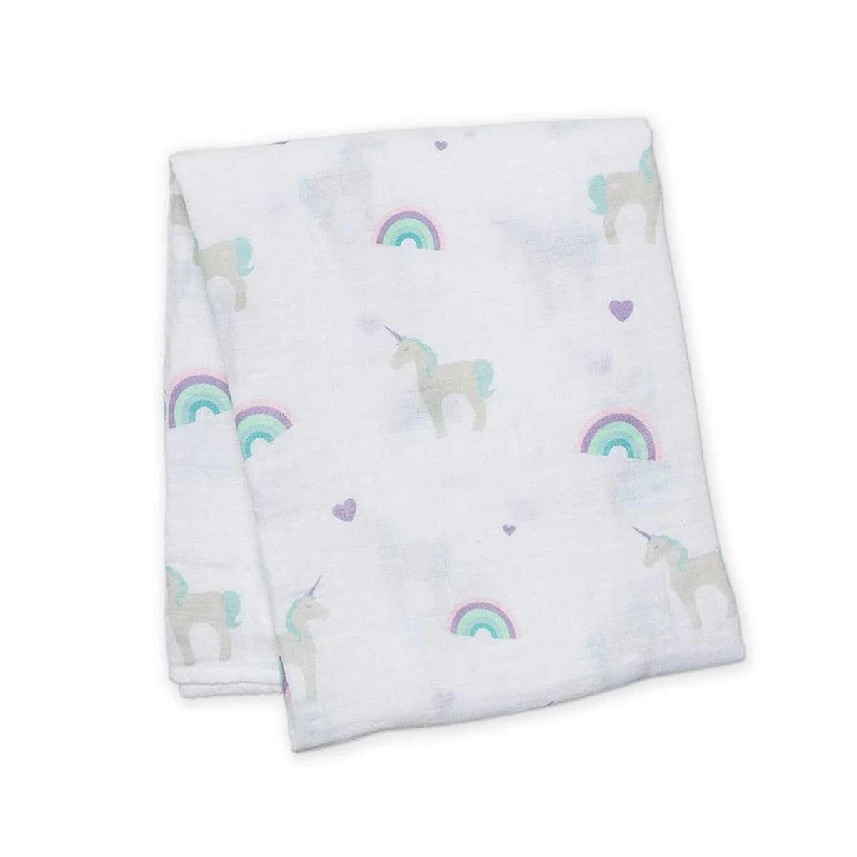 Lulujo Muslin Swaddle - Rainbows & Unicorns