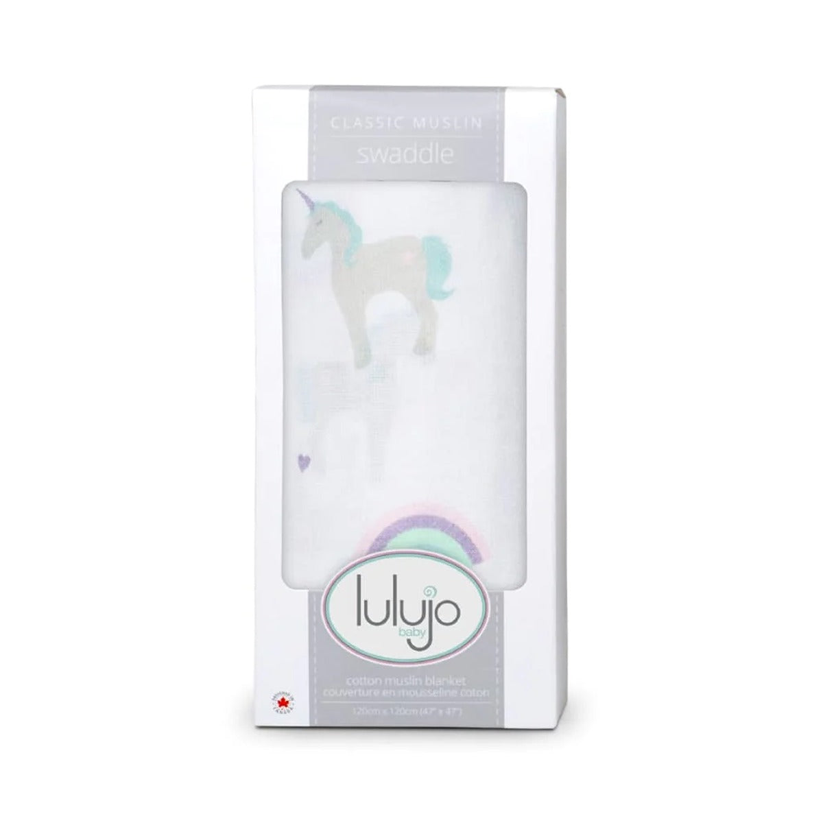 Lulujo Muslin Swaddle - Rainbows & Unicorns