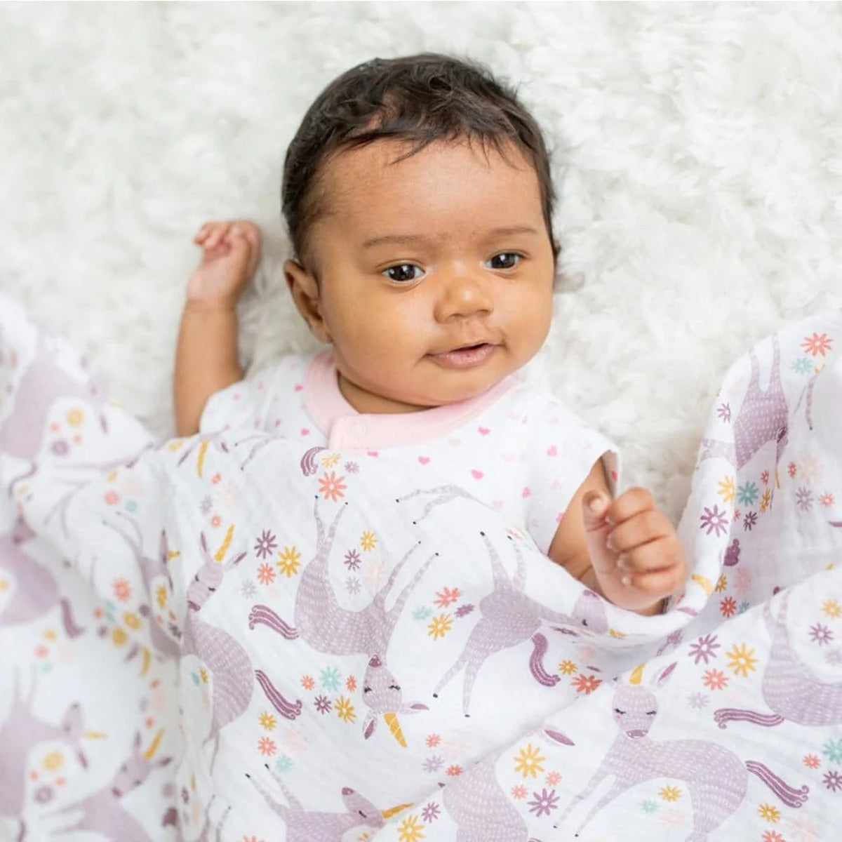 Lulujo Muslin Swaddle - Modern Unicorn