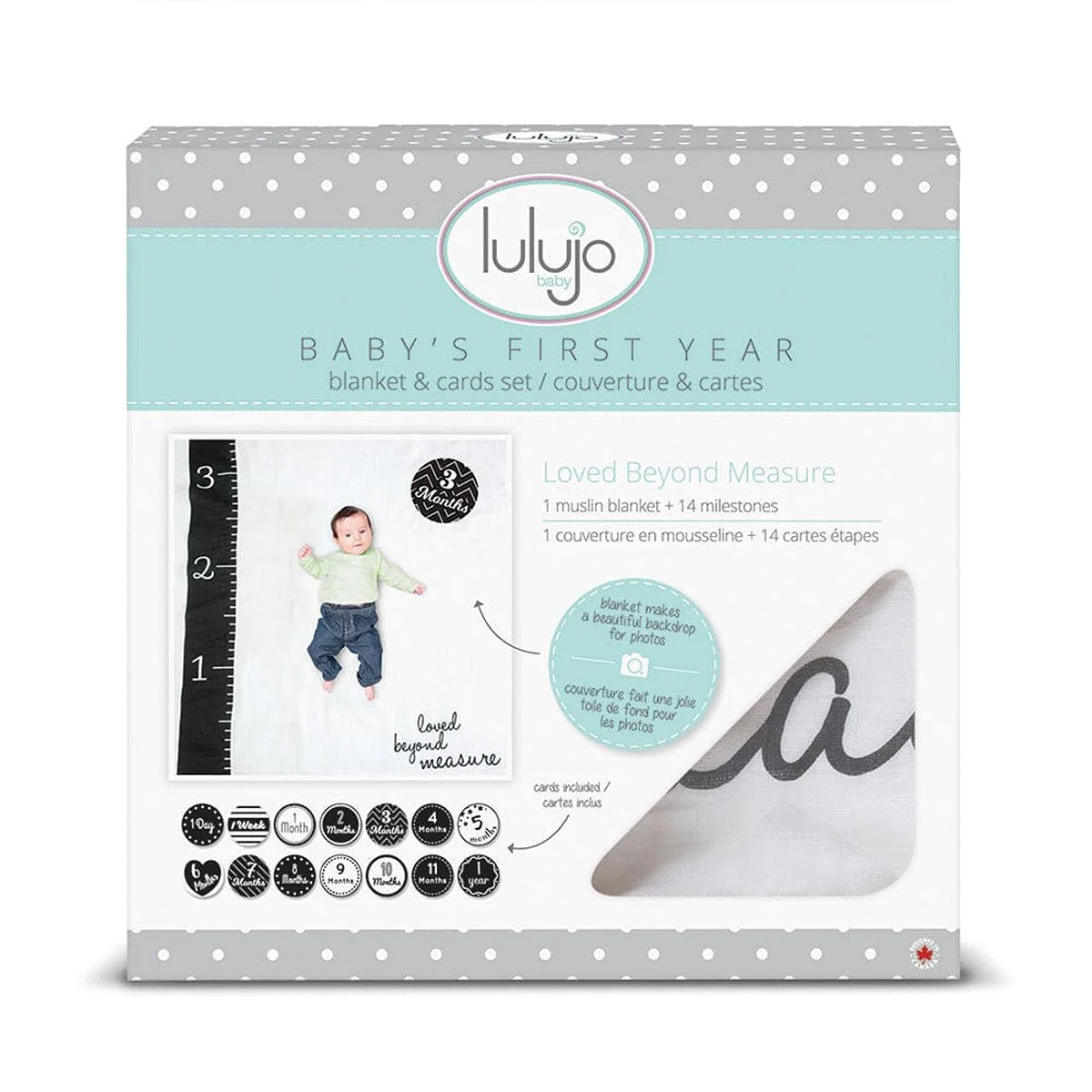 Lulujo Baby"s First Year? Blanket & Card Set - Loved Beyond Measure