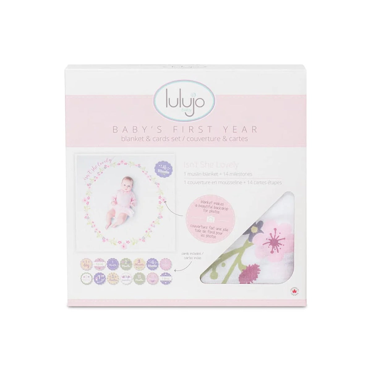 Lulujo Baby"s First Year? Blanket & Cards Set - Isn"t She Lovely