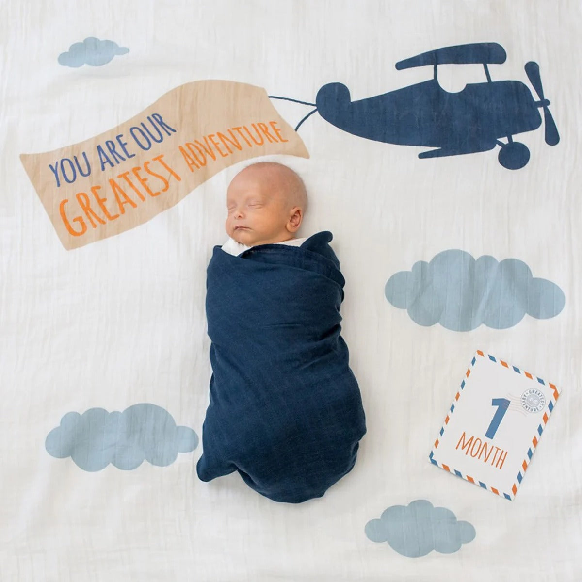 Lulujo Baby"s First Year? Blanket & Cards Set -  Greatest Adventure
