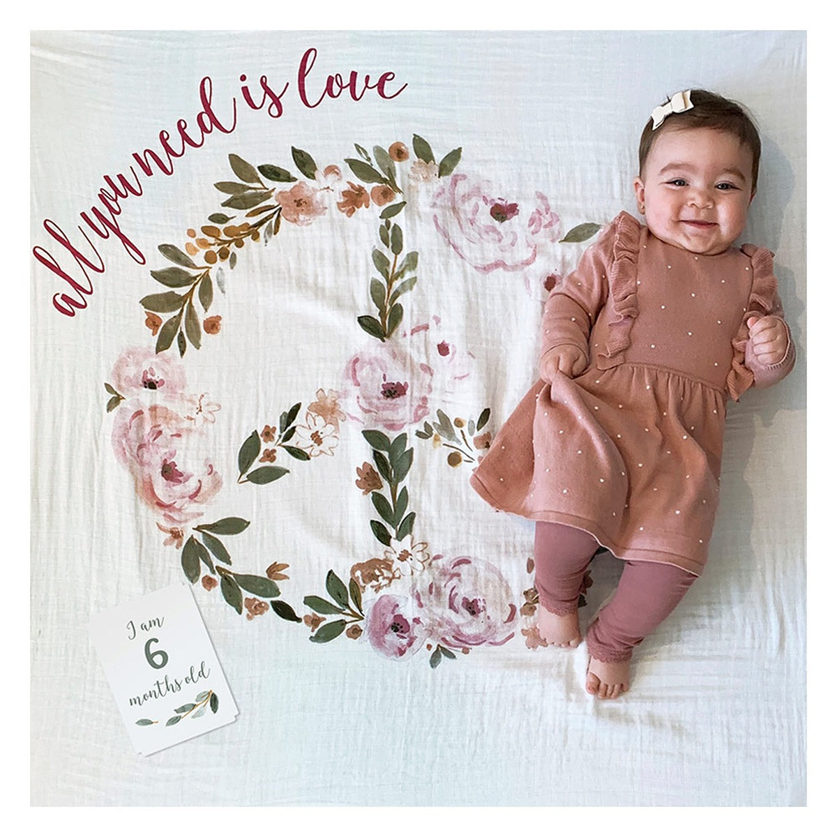 Lulujo Baby"s First Year? Blanket & Cards Set -  All You Need is Love