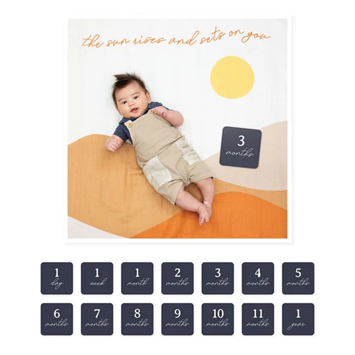 Lulujo Baby"s First Year? Blanket & Cards Set - Sun Rise