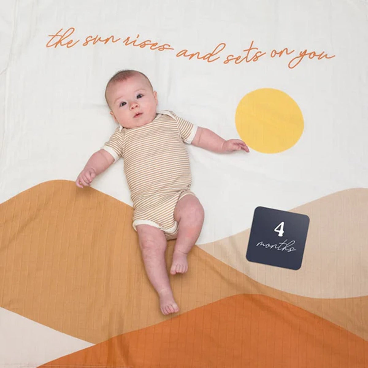 Lulujo Baby"s First Year? Blanket & Cards Set - Sun Rise